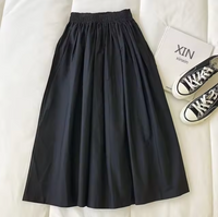 Martina – Weiter Rock mit hoher Taille – Schwarz