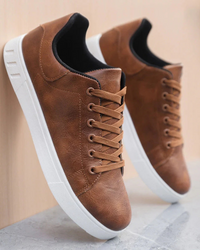 Corrado Klassische Leder-Sneakers – Braun