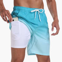 Schnelltrocknende Shorts - Herren Stretch-Shorts mit Innenslip – Hellblau