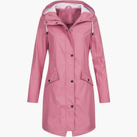 Kapuzierter Parka mit Taschen für Damen – Rosa