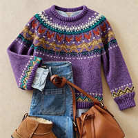 Arvy™ - Eleganter Vintage-Strickpullover – Lila
