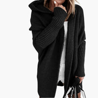 Strick Cardigan mit Kapuze für Damen – Schwarz