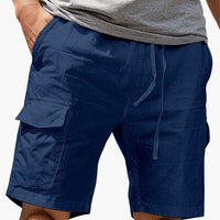 Herren Cargo Shorts mit Taschen aus Sommerstoff – Marine