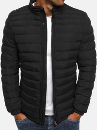 Herren Stehkragen Übergangsjacke – Schwarz