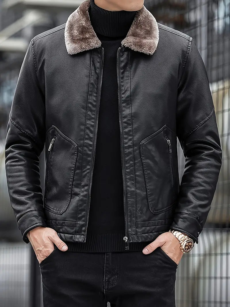 Liazel | Herren Farbe Block Fleece warme Jacke mit Taschen – Casual Kordelzug