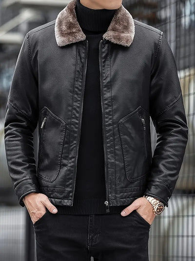 Liazel | Herren Farbe Block Fleece warme Jacke mit Taschen – Casual Kordelzug