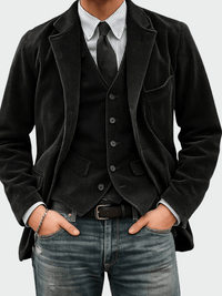 Steffen | 2-teiliges Set: Blazer und Weste – Schwarz
