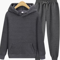 Herren Jogginganzug mit Kapuzenpullover und Bündchenhose – Grau