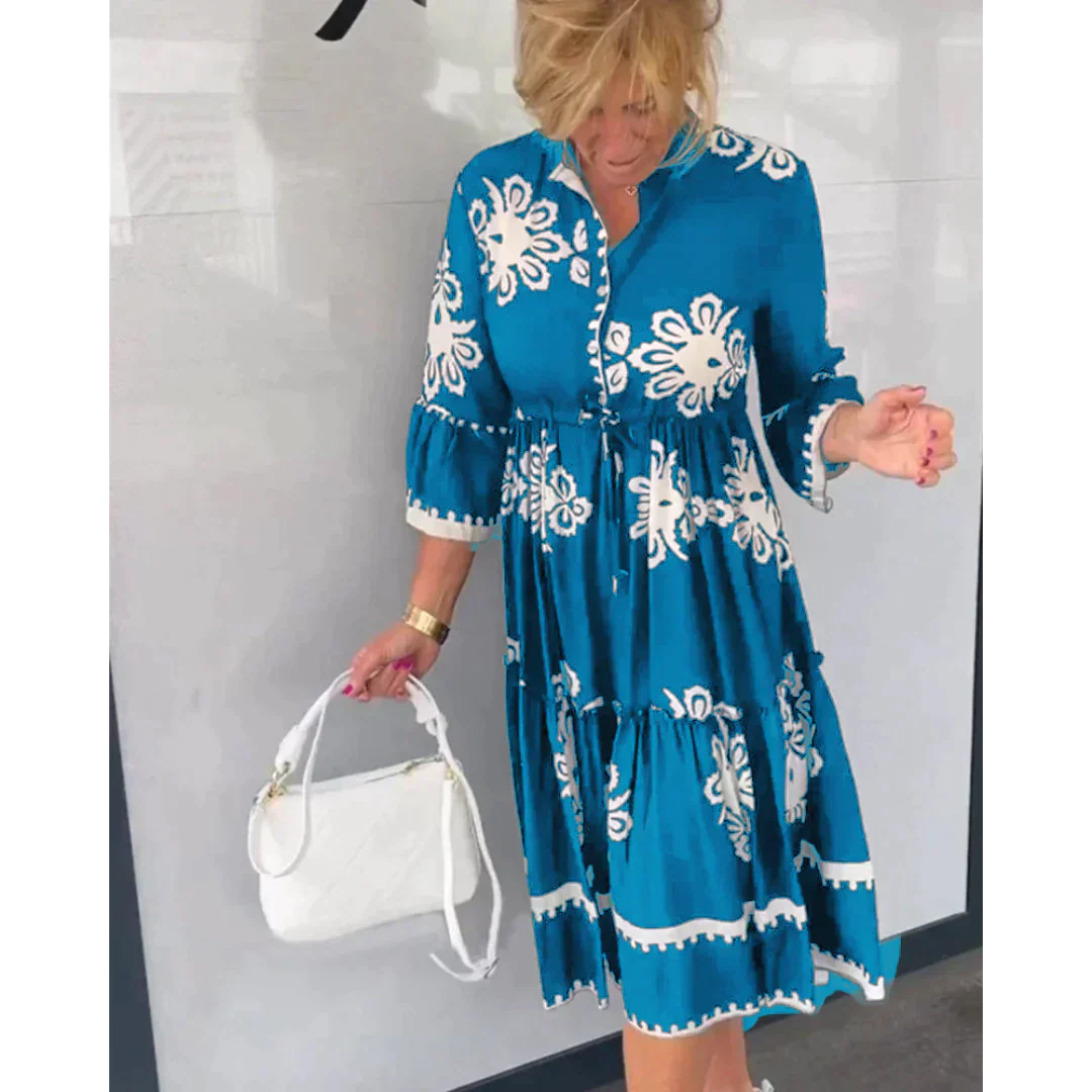 Lore - Bohemian Blumenknielanges Kleid