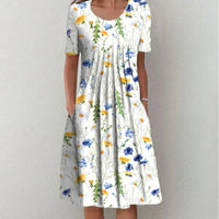 Adèle™ | Bauchbedeckendes Kleid – Gelbe Blumen