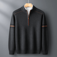 Lukas | Herren Pullover modern mit Halbreißverschluss – Grau