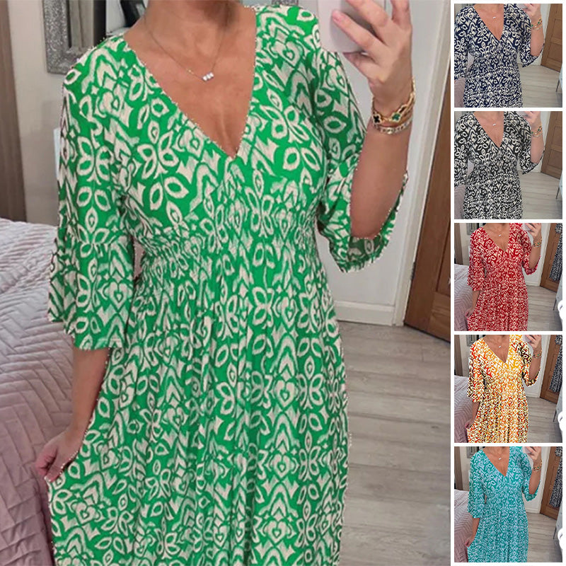 Mhara | Chic Kleid mit ausgestellten Ärmeln