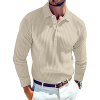 Daniel | Retro-Polo Herren stilvoll gestrickt mit Rippstruktur – Beige
