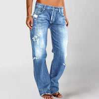 WIBKE - WEITE JEANS MIT USED-EFFEKT – Blau