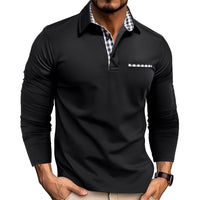 Jerome - Komfortables Langarm-Poloshirt – Schwarz