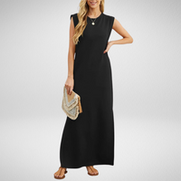 Diana | Ärmelloses Maxikleid für elegante Anlässe – Schwarz