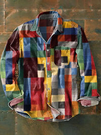 Germaine – Unisex Langarm Hemd in Schlichter Regenbogenfarbe – Farbenfroh