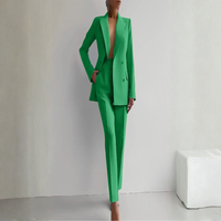 Elke | Damen Blazer Hosen Set Zweiteiler Elegant Business Koordiniert – Grün
