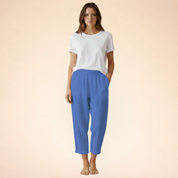 Aurelie | Ultra-weiche Hose mit Seitentaschen – Blau