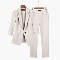 Elegantes Blazer- und Hosen-Set für Frauen - Perfekter Anzug – Beige