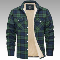 Truffel™ - Kariertes Truckerjacke mit Fleecefutter – Grün