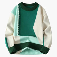 Sander™ | Patchwork-Pullover – Grün/Weiß