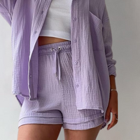 AGATHE - WEITES SHIRT UND SHORTS SET – Helllila