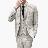 Eleganter Anzug - Herren 3-teilig für Hochzeit & Events – Khaki