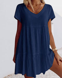 Carmi | Lässiges Kurzarmkleid für Damen – Blau