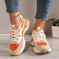 Freya - Damen Plateau Turnschuhe – Orange