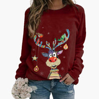 Elina | Weihnachtspullover – Burgunderrot