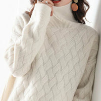 MICHAELA - ELEGANTER LOCKERER KASCHMIR-PULLOVER – Weiß