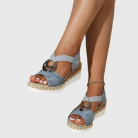 Hanna | Damen Orthopädische Schnallenriemen Sandalen Komfort Sommer – Blau