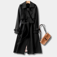 Cosyra™ - Stilvoller & Eleganter Trenchcoat – Schwarz