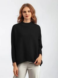 Samy - Übergroßer Pullover – Schwarz
