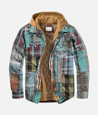 Andrea™ | Stylische Patchwork Karo Jacke – Minze