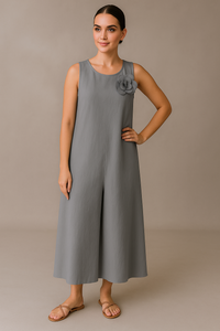 Ineke™ | Jumpsuit mit Blume – Grau