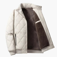 Oliver | Jacke mit Stehkragen und Diamantmuster – Weiß