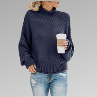 Natascha | Lockerer Winter Strickpullover – Blau