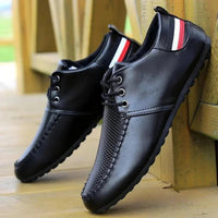 Italienische Fahrschuhe aus echtem Leder – Schwarz