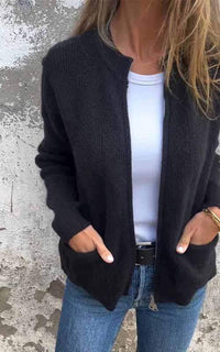 Tanja – Strickjacke für den eleganten Winter – Schwarz