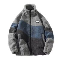 Winter Kunst pelz Fleecejacke Streetwear – Grau