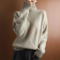 YVONNE - ROLLKRAGENPULLOVER – Grau