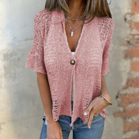 ADELHEID - TOP AUS STRICK MIT KURZEN ÄRMELN – Rosa