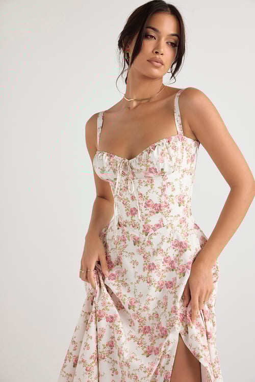 Bustier-Sommerkleid mit Carmen-Print