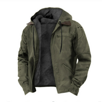 Herrenjacke mit Kapuzenform | Übergangsgeeignet – Oliv