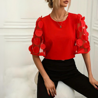 Emmie | Trendy Damen Bluse – Rot