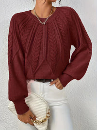 SAVINA – Strickweste mit floralem Muster – Bordeaux