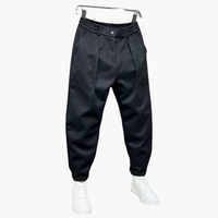 Raphael | Elegante melierte Hose – Schwarz