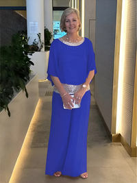 Myrte™ | Pailletten-Zweiteiler – Blau